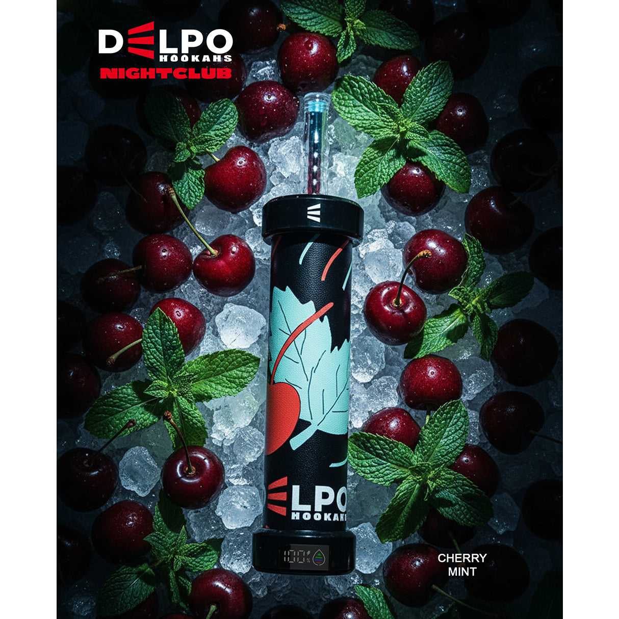 Delpo Hookahs Cherry Mint 'Nightclub' 40K Puffs Healthy Vaping Alternative Blakk Smoke No Nicotine No Tobacco Disposable E-Hookah www.delpohookahs.com