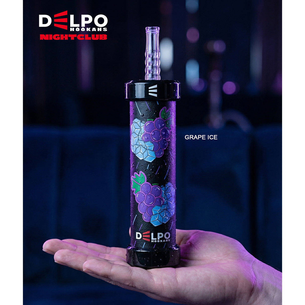Delpo Hookahs Grape Ice 'Nightclub' 40K Puffs Portable Healthy Vaping Alternative Blakk Smoke Hopo Hookah Portable Vape No Nicotine No Tobacco Disposable E-Hookah www.delpohookahs.com